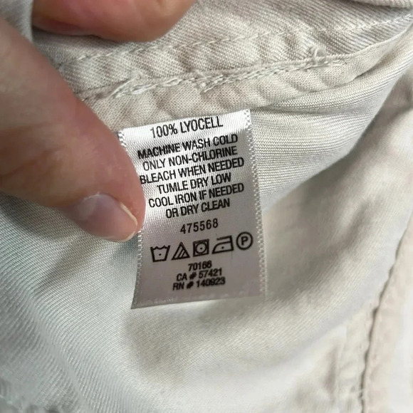 LOFT Cream Lightweight Utility Jacket with Drawstring Waist - XS Petite - EUC - Picture 8 of 11